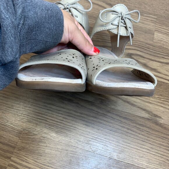 Dansko Liz Floral Perforated Leather Lace-Up Block Heel Sandals 39 8.5-9 - Picture 5 of 11